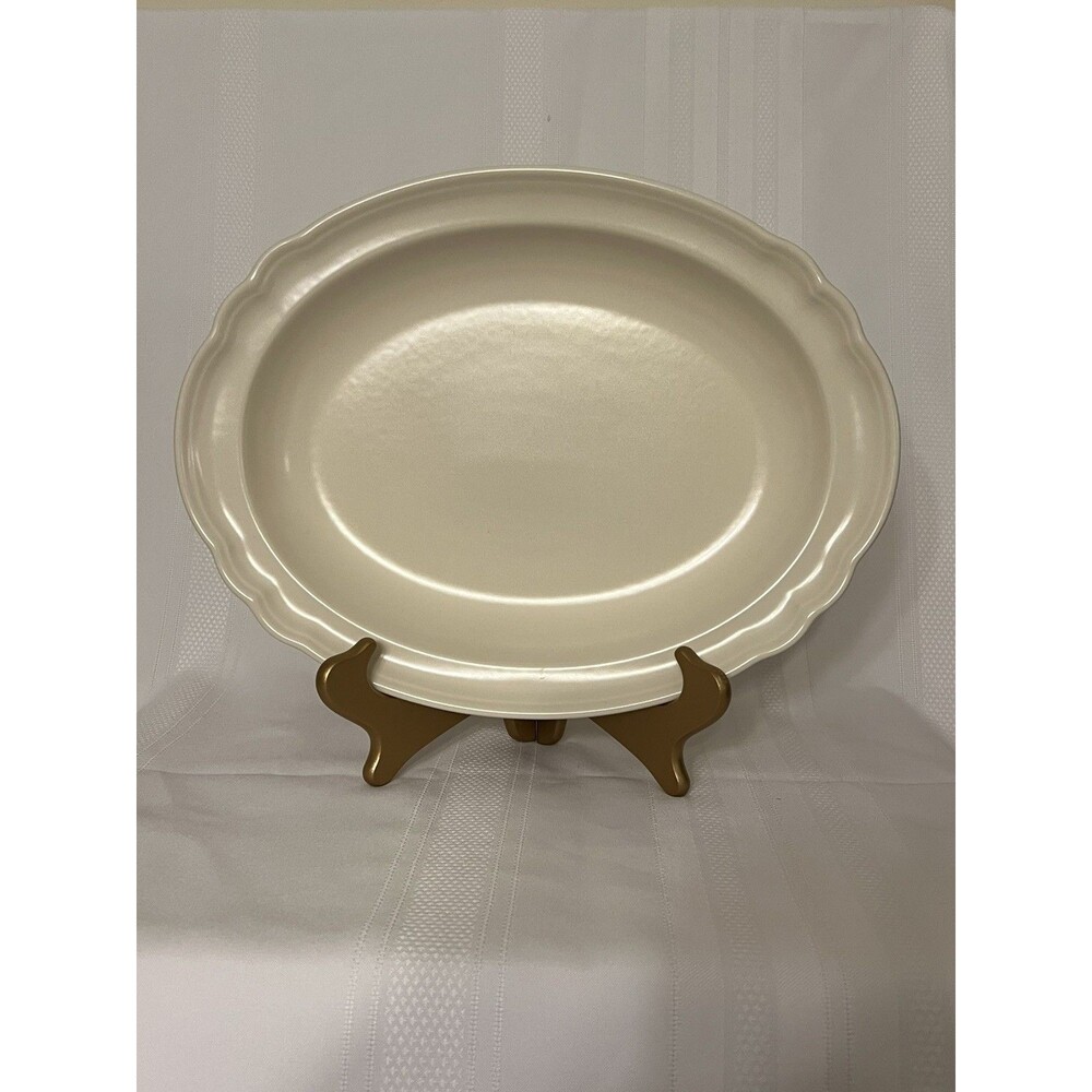 Vintage Pfaltzgraff Gazebo White Oval 10.25" X 14.5 Serving Platter Kitchen